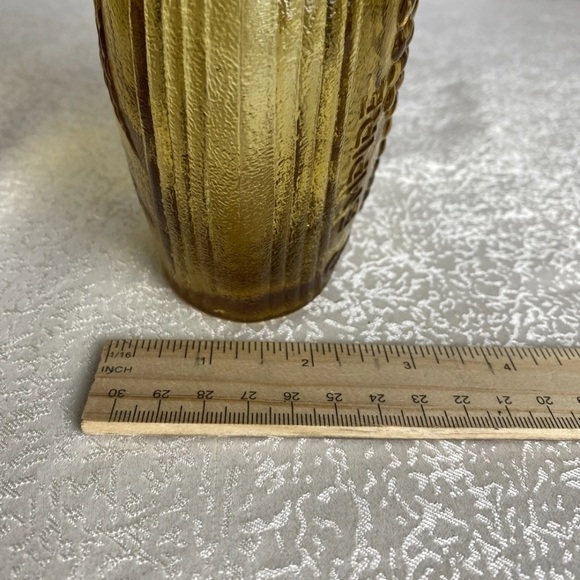 Vintage Green Amber Glass Embossed Grapes/ Eagle Collectible Flask Bottle Décor - Picture 11 of 11